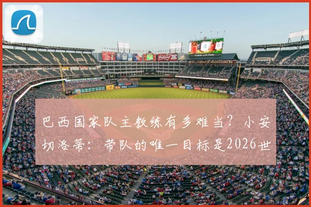 巴西国家队主教练有多难当？小安切洛蒂：带队的唯一目标是2026世界杯冠军